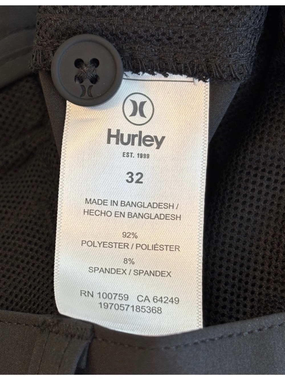 Hurley Men's Shorts All Day Hybrid Quick Dry Stretch Size 32 Black NEW